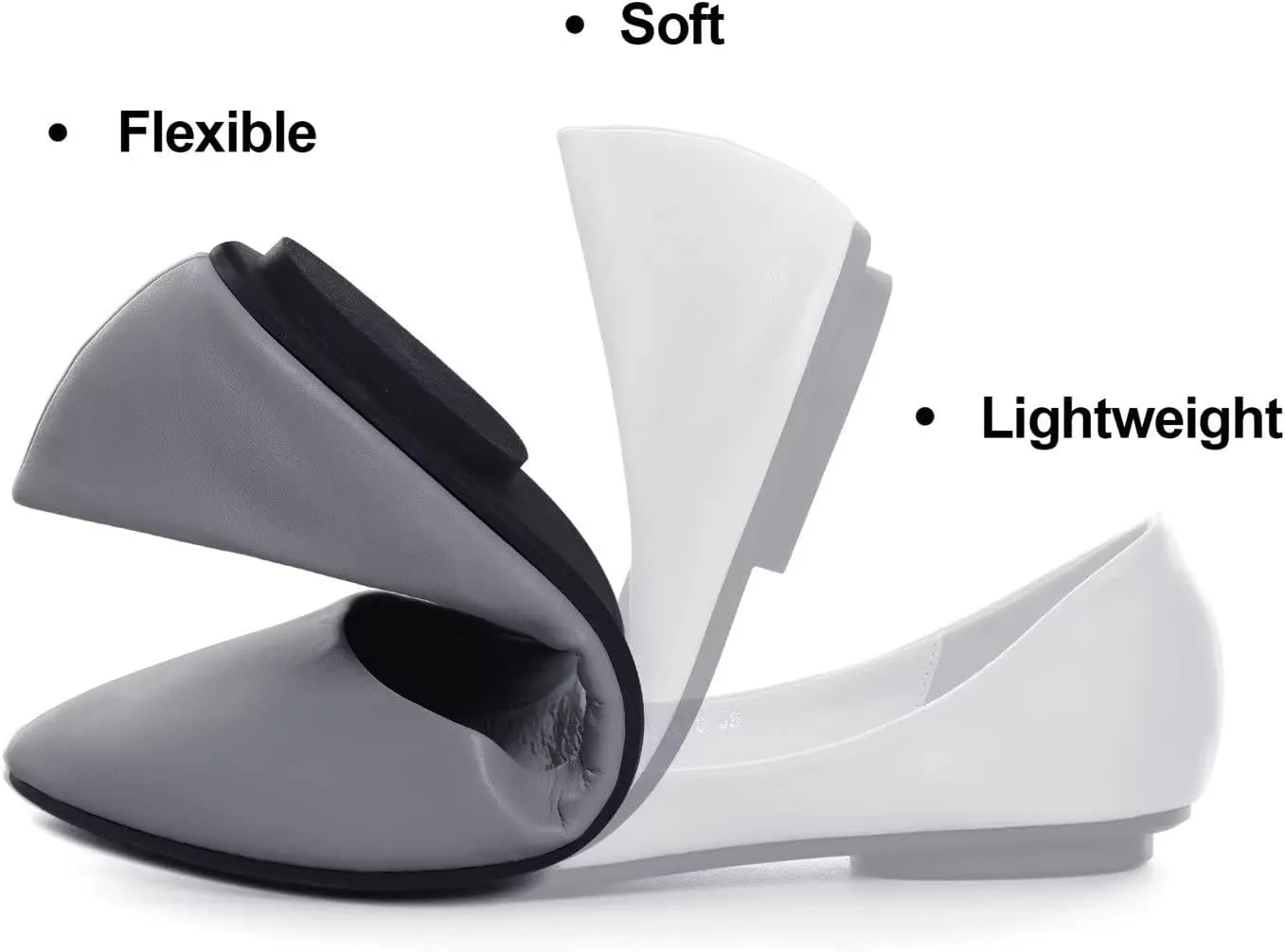Hee grand Flats for Women Dressy Pointy Toe Ballet Flats Lightweight Foldable Slip on Loafers Soft Leather Comfortable Work Flats