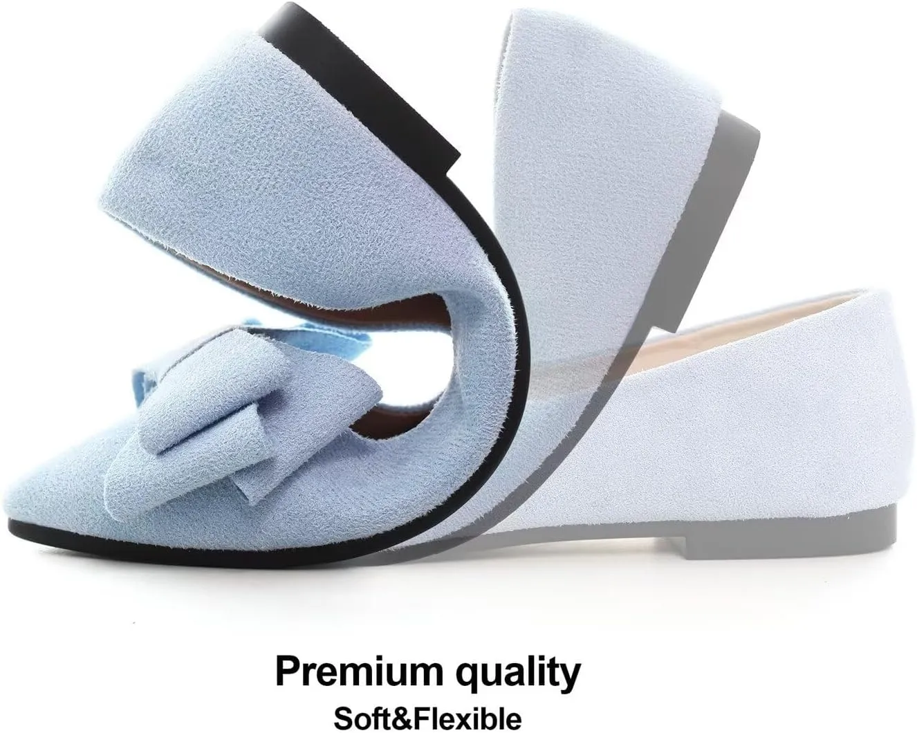 Hee grand Flats for Women Dressy Pointy Toe Ballet Flats Lightweight Foldable Slip on Loafers Soft Leather Comfortable Work Flats