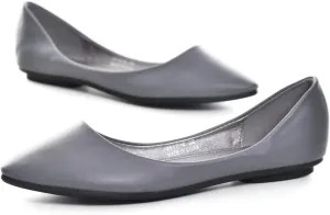 Hee grand Flats for Women Dressy Pointy Toe Ballet Flats Lightweight Foldable Slip on Loafers Soft Leather Comfortable Work Flats