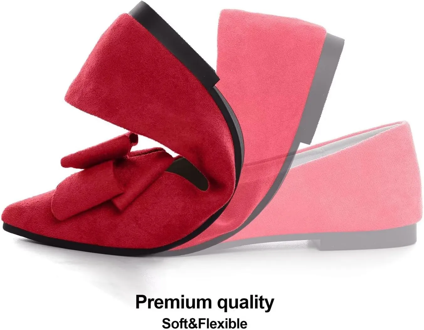Hee grand Flats for Women Dressy Pointy Toe Ballet Flats Lightweight Foldable Slip on Loafers Soft Leather Comfortable Work Flats