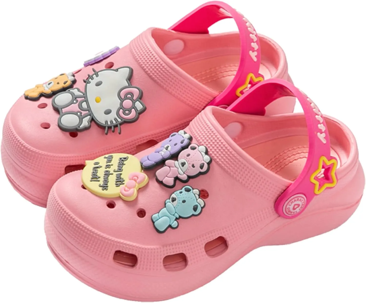 Hello Kitty Bears Clogs Slip on Water Shoes Casual Summer for Girls Toddlers Kids Children