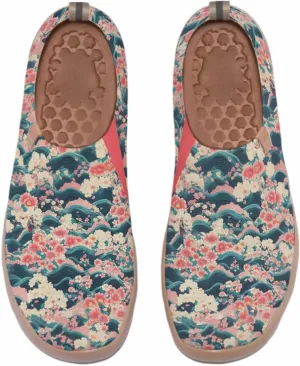 Hetios Women's Travel Footwear Knit Mesh Artistic Slip On Shoes Lightweight Comfortable Casual Loafers