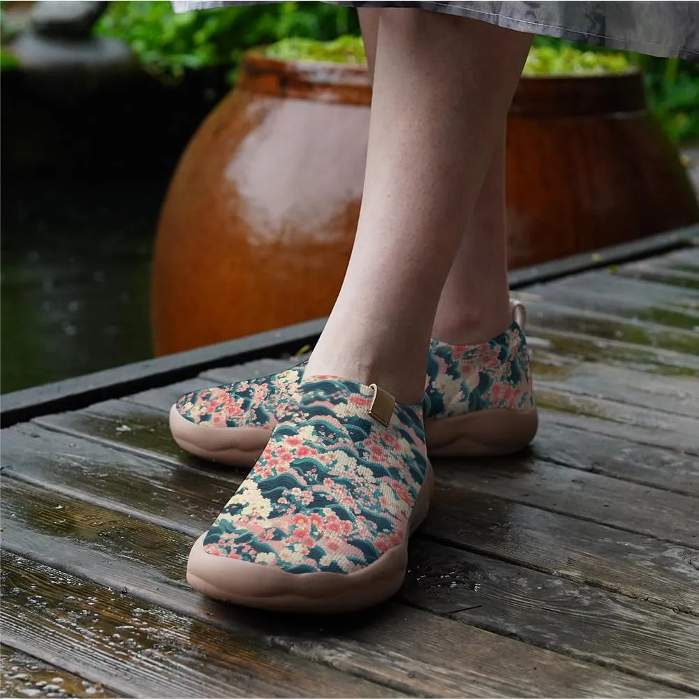 Hetios Women's Travel Footwear Knit Mesh Artistic Slip On Shoes Lightweight Comfortable Casual Loafers