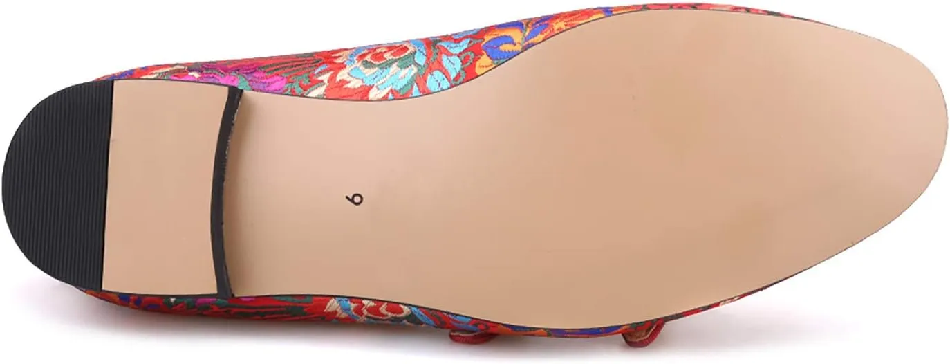 HI&HANN Men Silk Shoes Chinese Style Flower Men's Loafers Wedding and Party Smoking Slippers