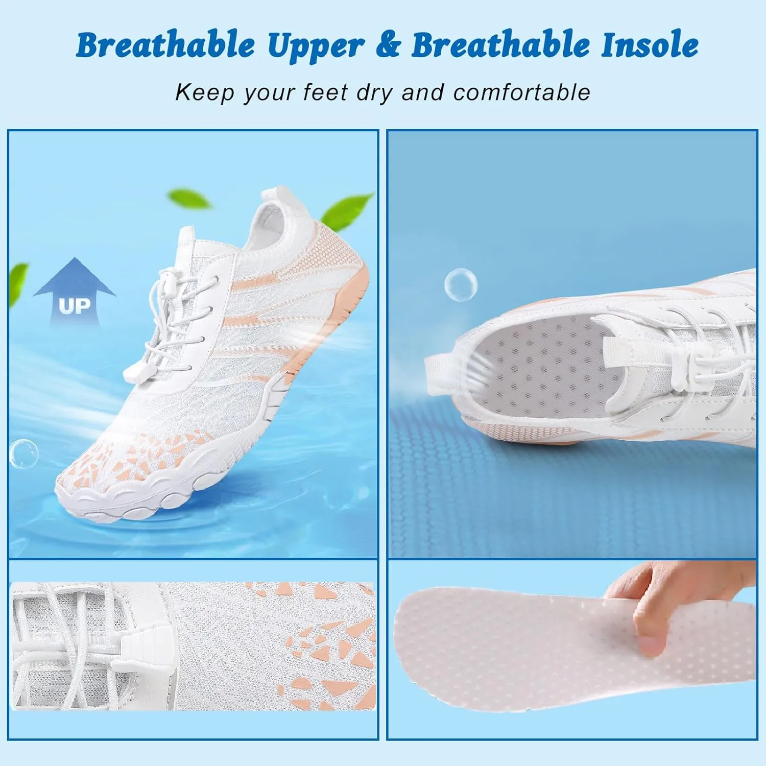 Hike Barefoot Shoes Womens Mens, Pro Water Shoes Barefoot Hike Shoes, Wide Toe Box Non-Slip Breathable