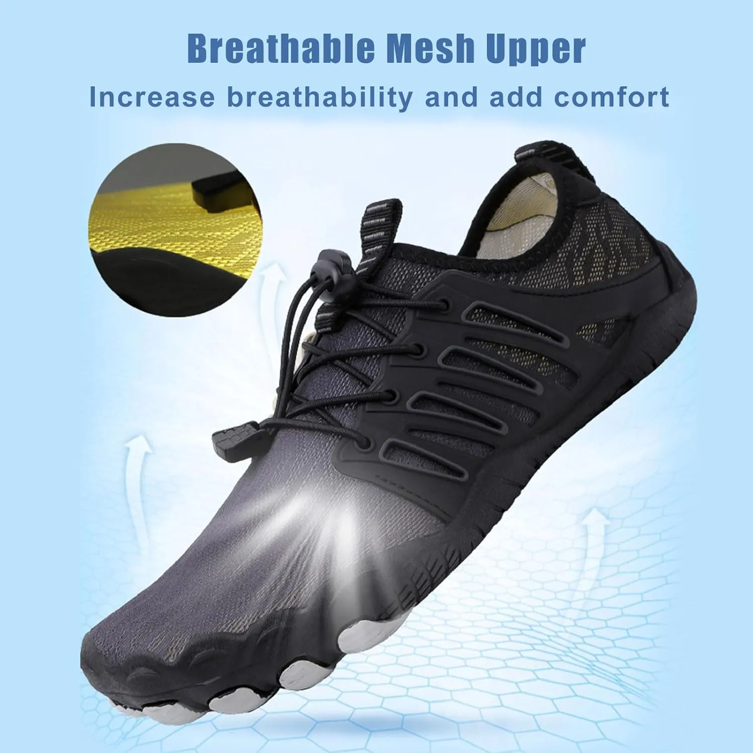 Hike Barefoot Shoes Womens Mens, Pro Water Shoes Barefoot Hike Shoes, Wide Toe Box Non-Slip Breathable