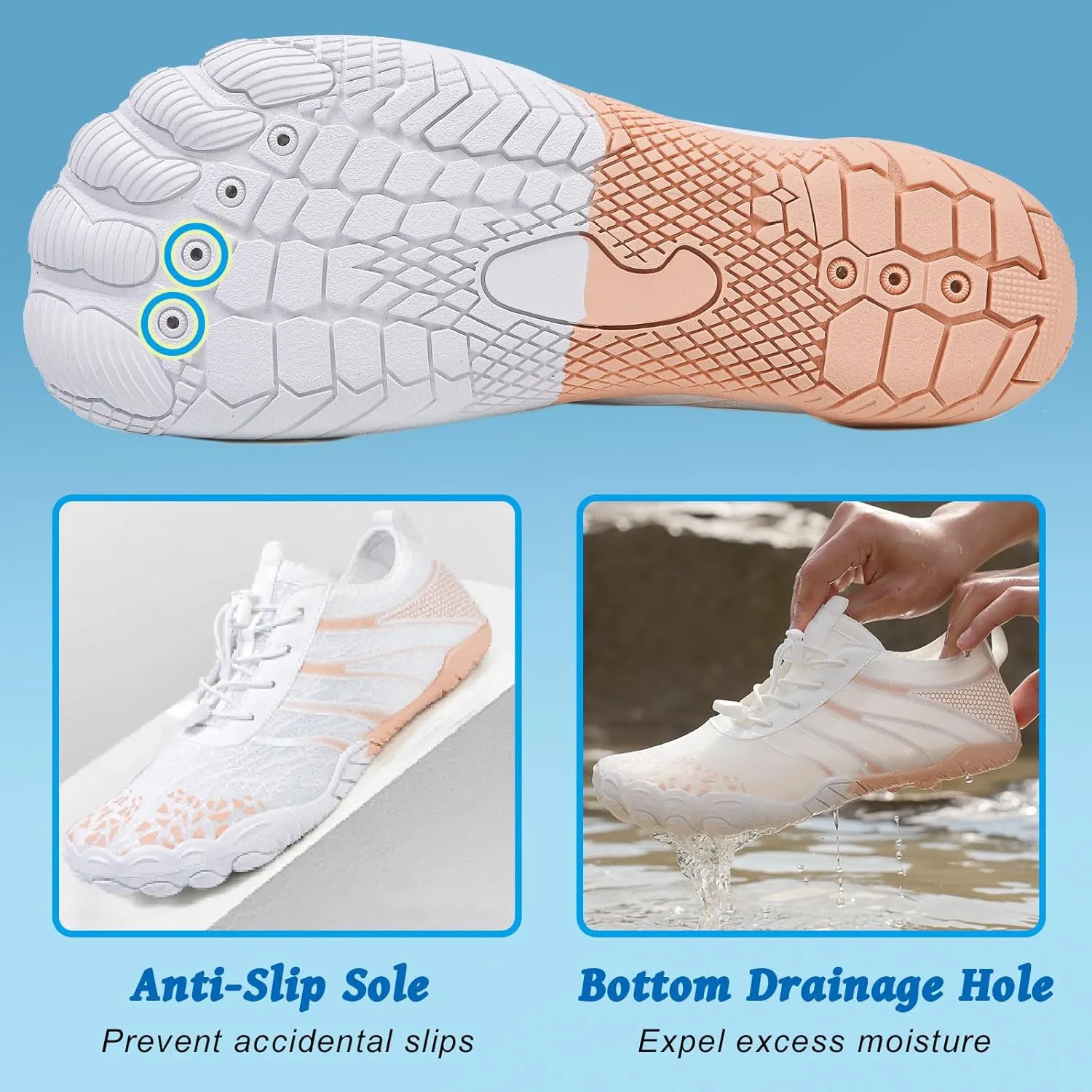 Hike Barefoot Shoes Womens Mens, Pro Water Shoes Barefoot Hike Shoes, Wide Toe Box Non-Slip Breathable