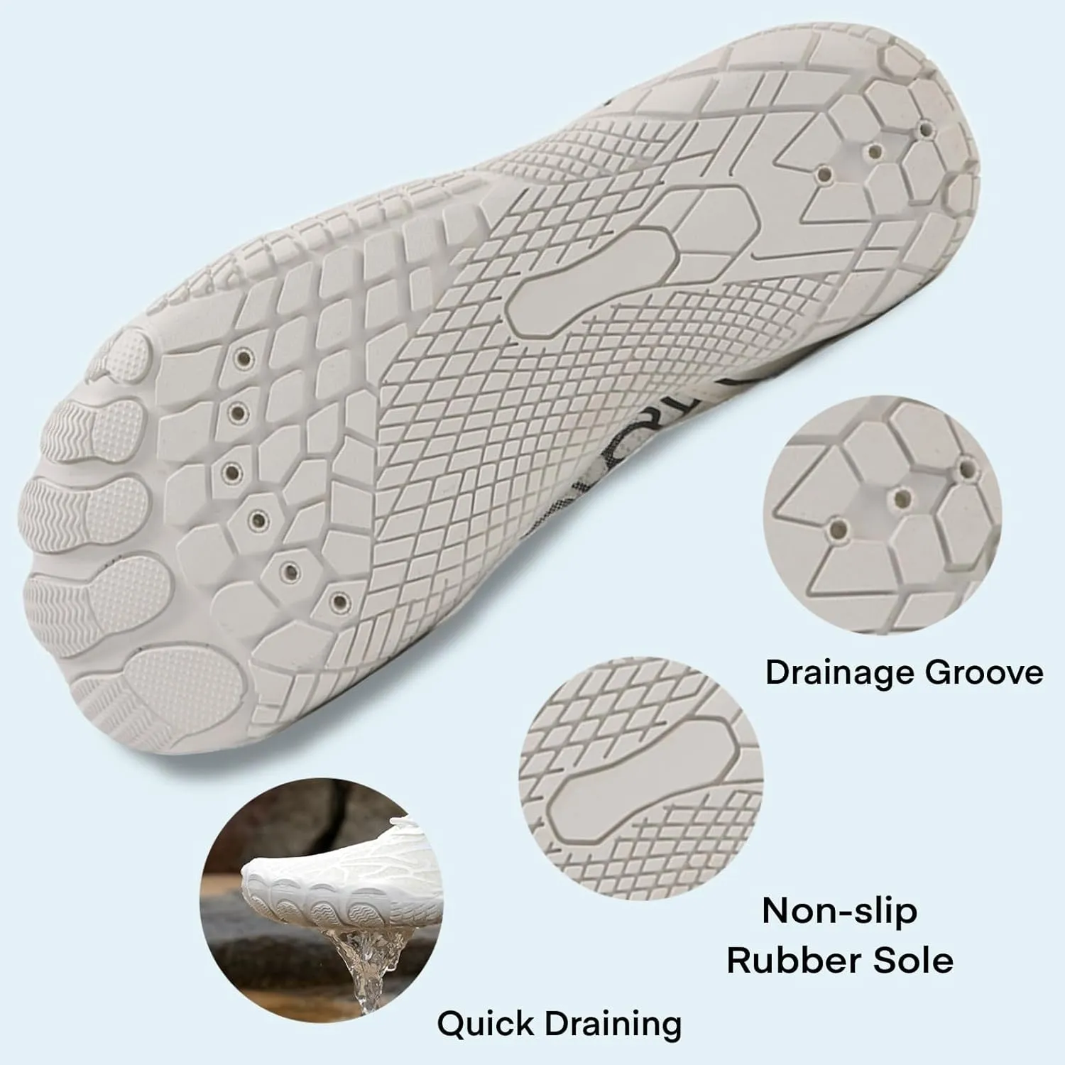 Hike Barefoot Water Shoes for Women Men, Barefoot Shoes with Wide Toe Box, Non-Slip & Quick Dry Breathable Aqua Socks for Beach Pool Aqua Swim Surf Hiking Walking Shoes