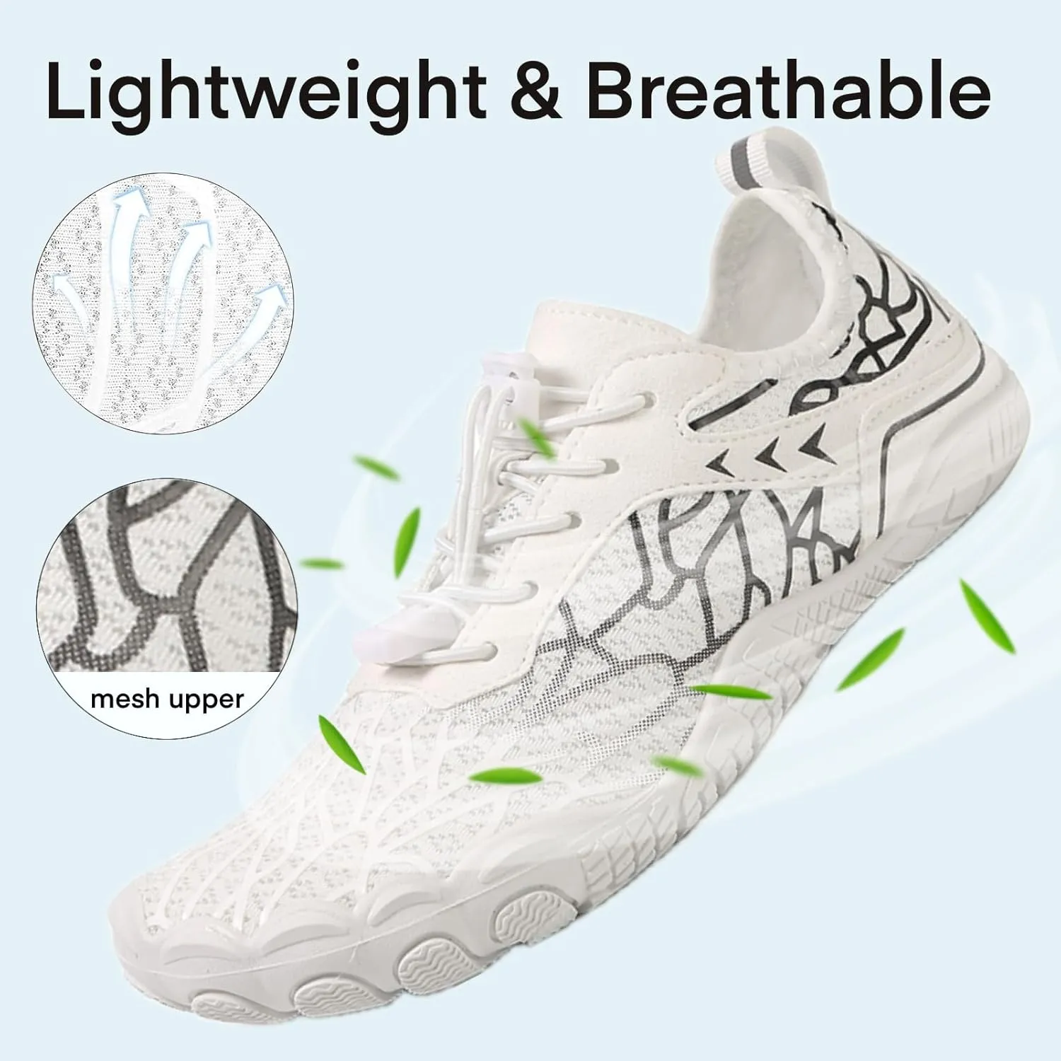 Hike Barefoot Water Shoes for Women Men, Barefoot Shoes with Wide Toe Box, Non-Slip & Quick Dry Breathable Aqua Socks for Beach Pool Aqua Swim Surf Hiking Walking Shoes