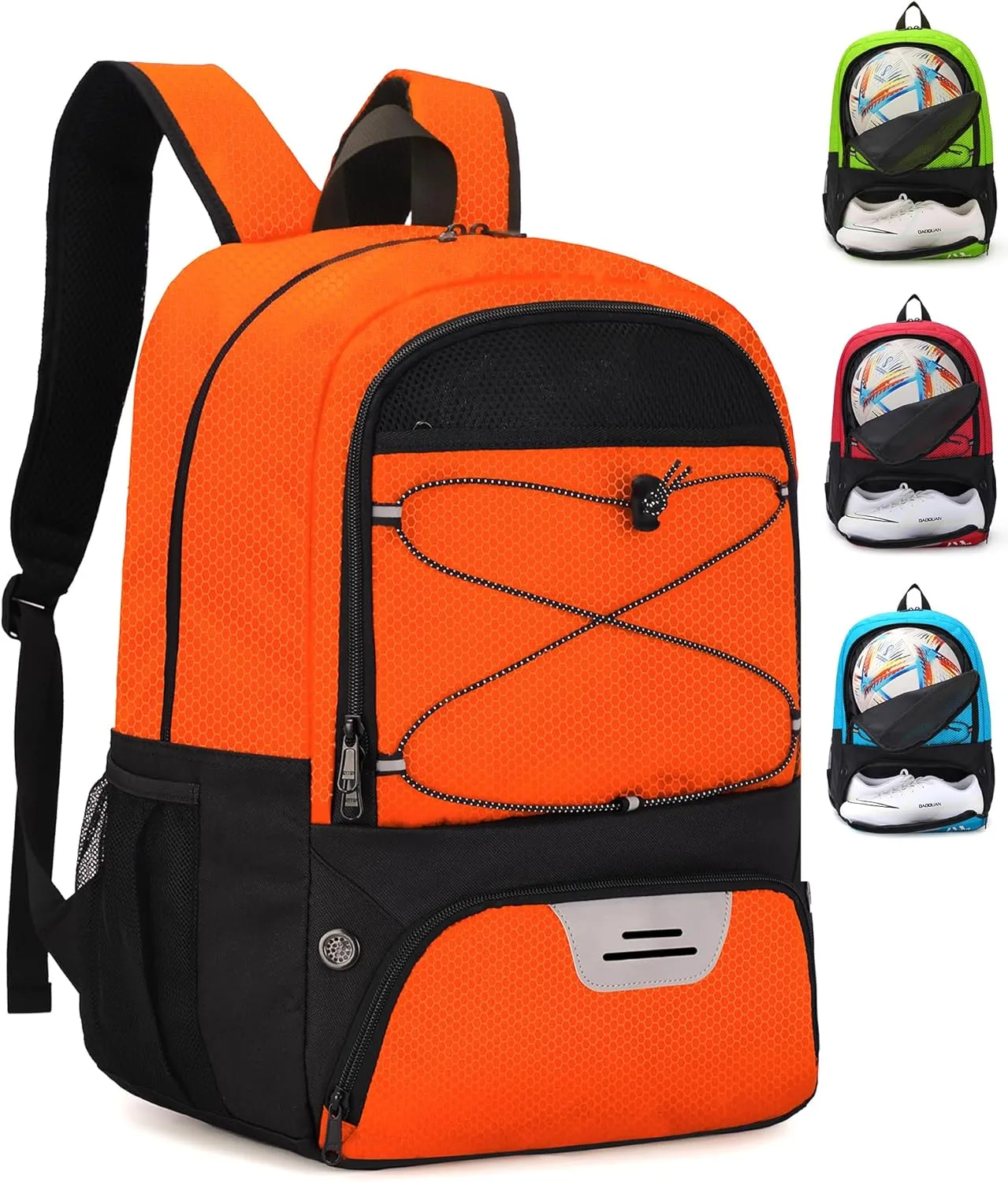 HMLIN Soccer Backpack,Basketball Backpack with Ball Compartment &Shoe Compartment,Sports Bag for Basketball,Soccer,Football& Volleyball