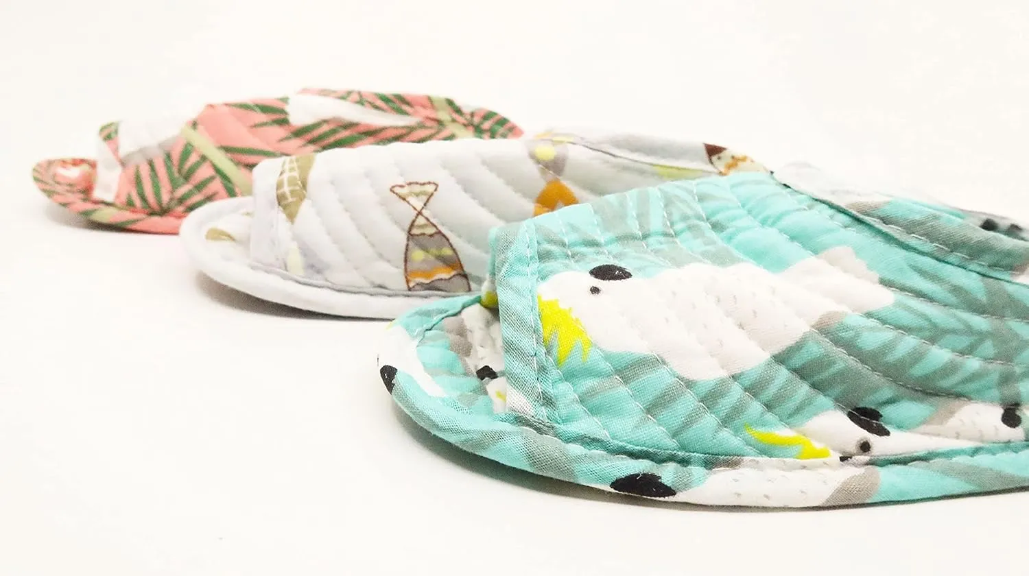 House Slippers for Women - Lightweight Cotton Quilted Home Slippers, Easy Machine Washable Like Socks, Foldable and Portable, Indoor Breathable Shoes for Your Feet Relaxing, Set of 3 Pairs (Medium