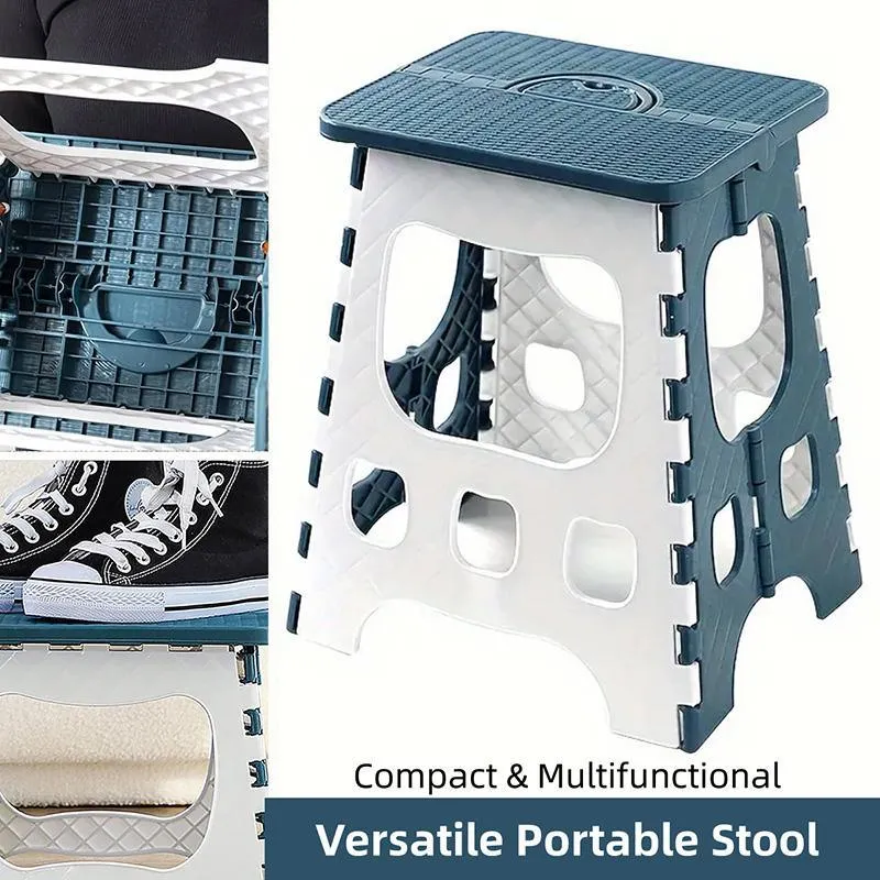 Household Folding Stool Plastic Small Portable Bench Chair for Home Office Use