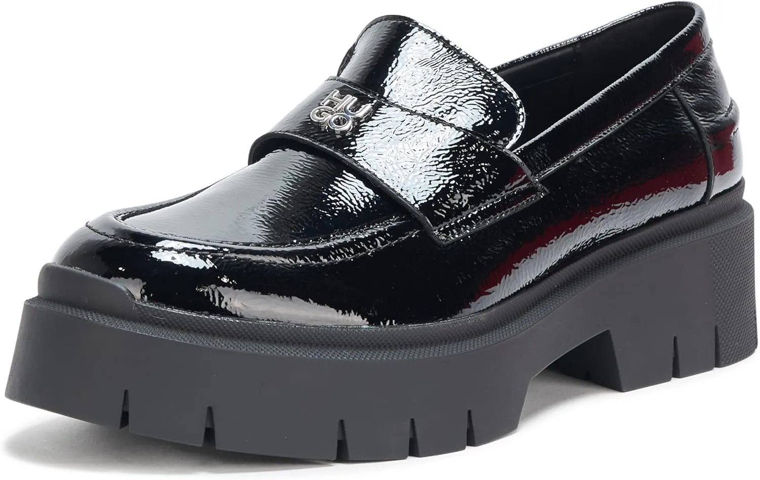 HUGO Women's Kris Chunky Platform Leather Loafer