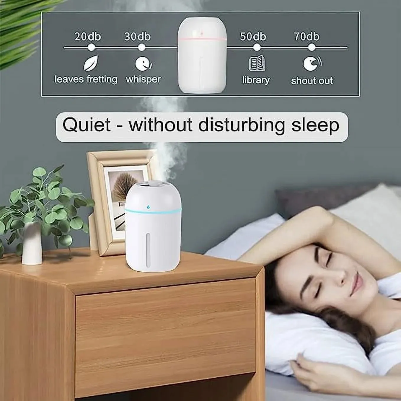 Humidifier Enhanced Car for Night Mini Humidifier Travel 300Ml Plants Color Air with Bedroom Portable Humidifier, 7 Baby, Site-wide sale Mist Diffuser Cool Office, Desk Small Humidifiers for Lights