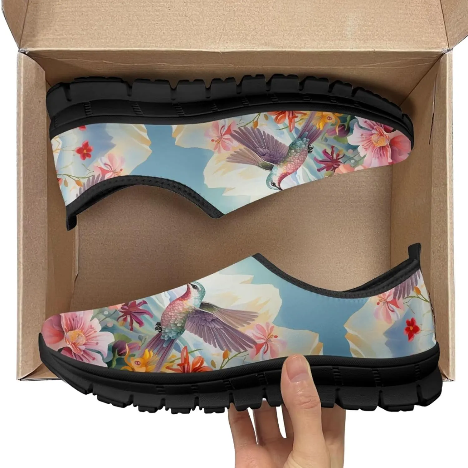 Hummingbird Work Shoes for Women Walking Loafer Flat Wide Toe Running Athletic Hiking Sneakers