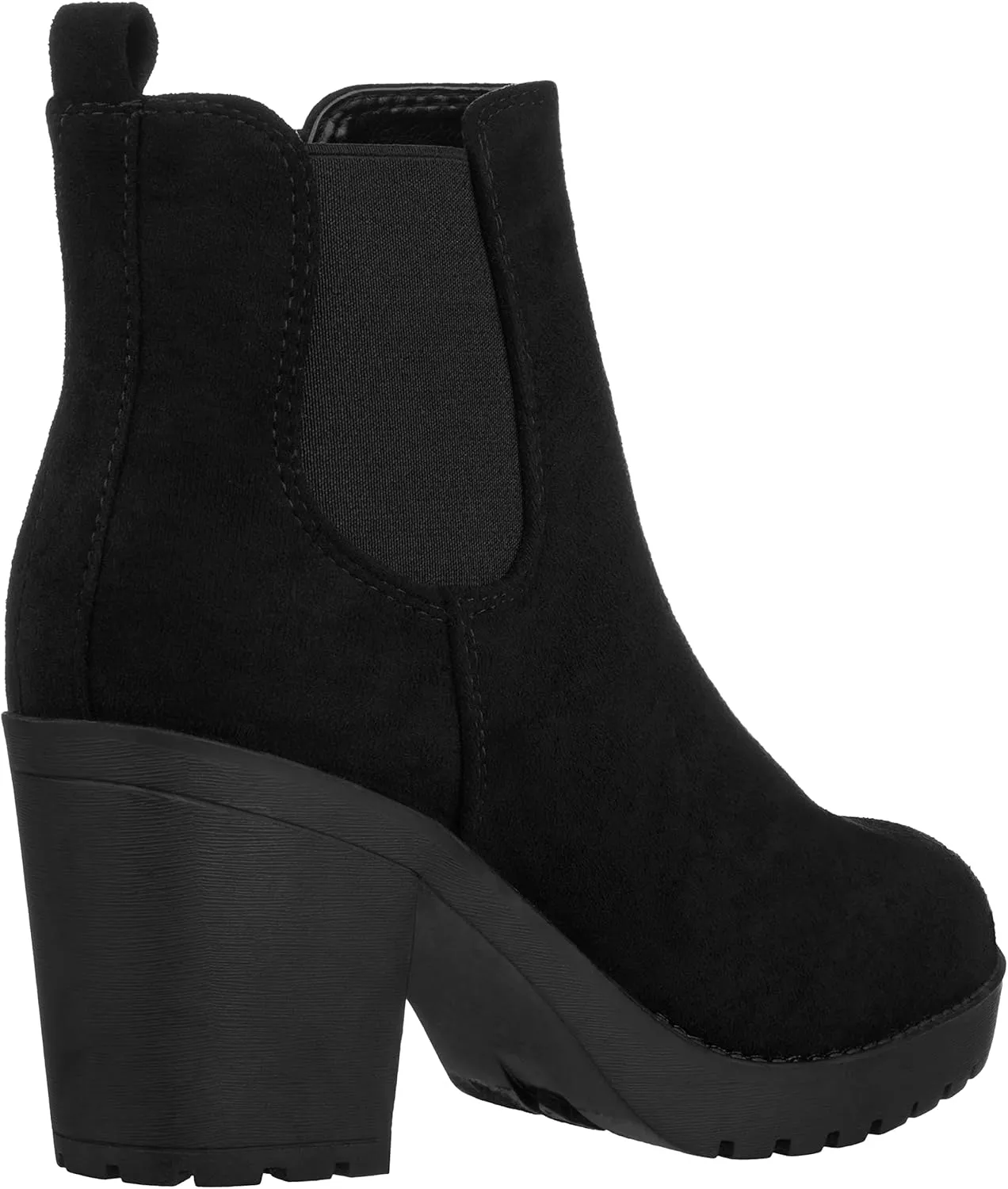 ILLUDE Women’s Classic Chelsea Bootie Chunky Mid Heel Rounded Toe Slip On Boots
