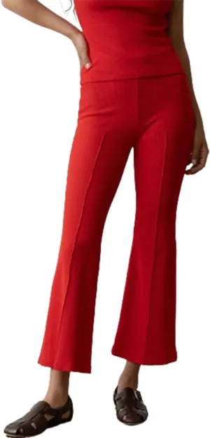 IMISSILLEB Women Ribbed Knit Flare Pants Solid Color Low Rise Stretch Seamless Bootcut Bell Bottoms Yoga Lounge Ankle Pants