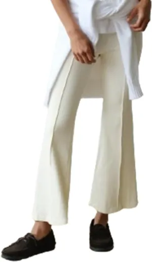 IMISSILLEB Women Ribbed Knit Flare Pants Solid Color Low Rise Stretch Seamless Bootcut Bell Bottoms Yoga Lounge Ankle Pants