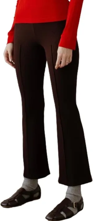 IMISSILLEB Women Ribbed Knit Flare Pants Solid Color Low Rise Stretch Seamless Bootcut Bell Bottoms Yoga Lounge Ankle Pants