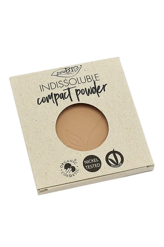 Indissoluble organic and vegan compact powder - Refillable
