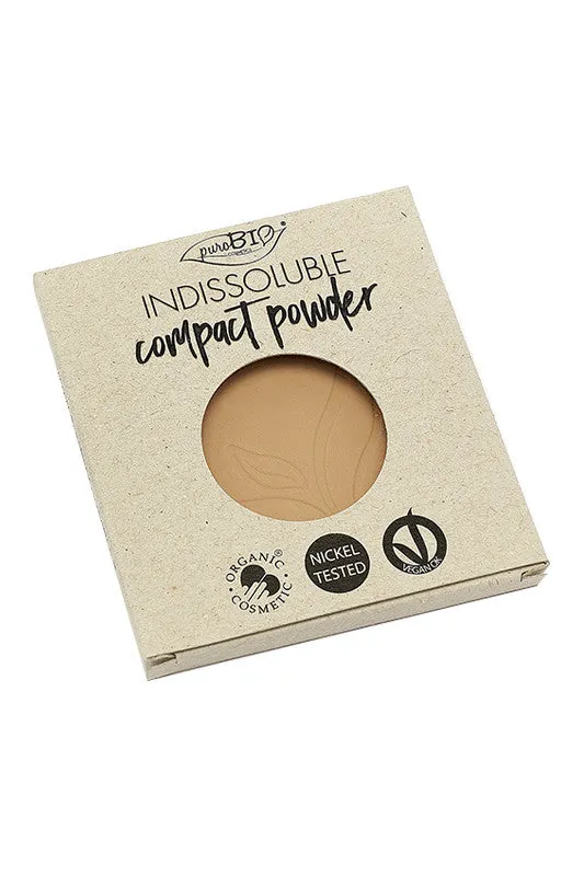 Indissoluble organic and vegan compact powder - Refillable