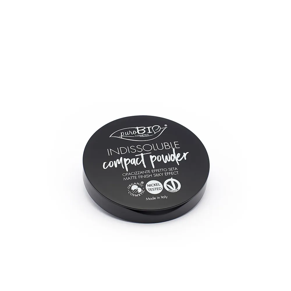Indissoluble organic and vegan compact powder - Refillable