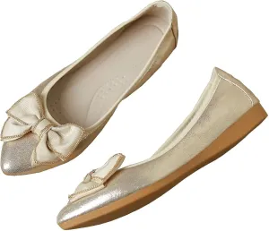 INEELUYI Women's Slip on Foldable Ballet Flats Bow Pointy Toe Comfortable Walking Flat Shoes