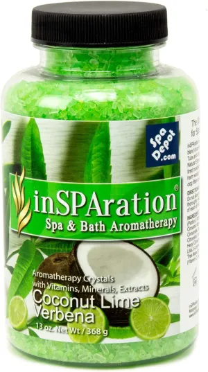 inSPAration Coconut Lime Verbena Aromatherapy Crystals for Spa, Hot Tub & Bath 13 oz.