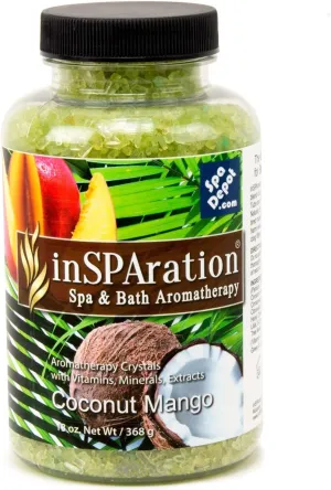 inSPAration Coconut Mango Aromatherapy Crystals for Spa, Hot Tub & Bath 13 oz.
