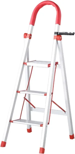 Interior Decoration Climbing Ladder Thickened Aluminum Alloy Herringbone Ladder Folding Anti-Skid Tool Ladder (Size : 3 Step Ladder)