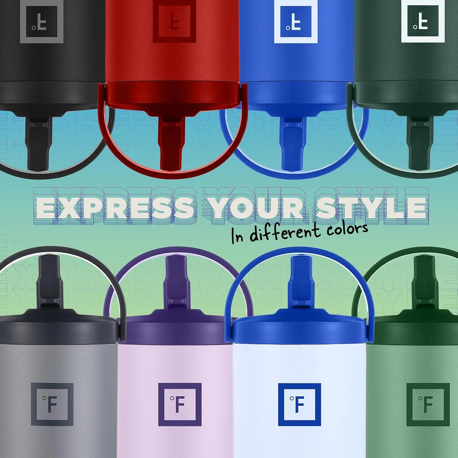 IRON °FLASK Sidekick Insulated Water Tumbler w/Straw & Foldable Handle-Stainless Steel Leak-Proof Bottle, Non-Slip Base, Fits Cup Holders for Hot, Cold Drinks -Travel Mug - 30 Oz, Graphite Slate