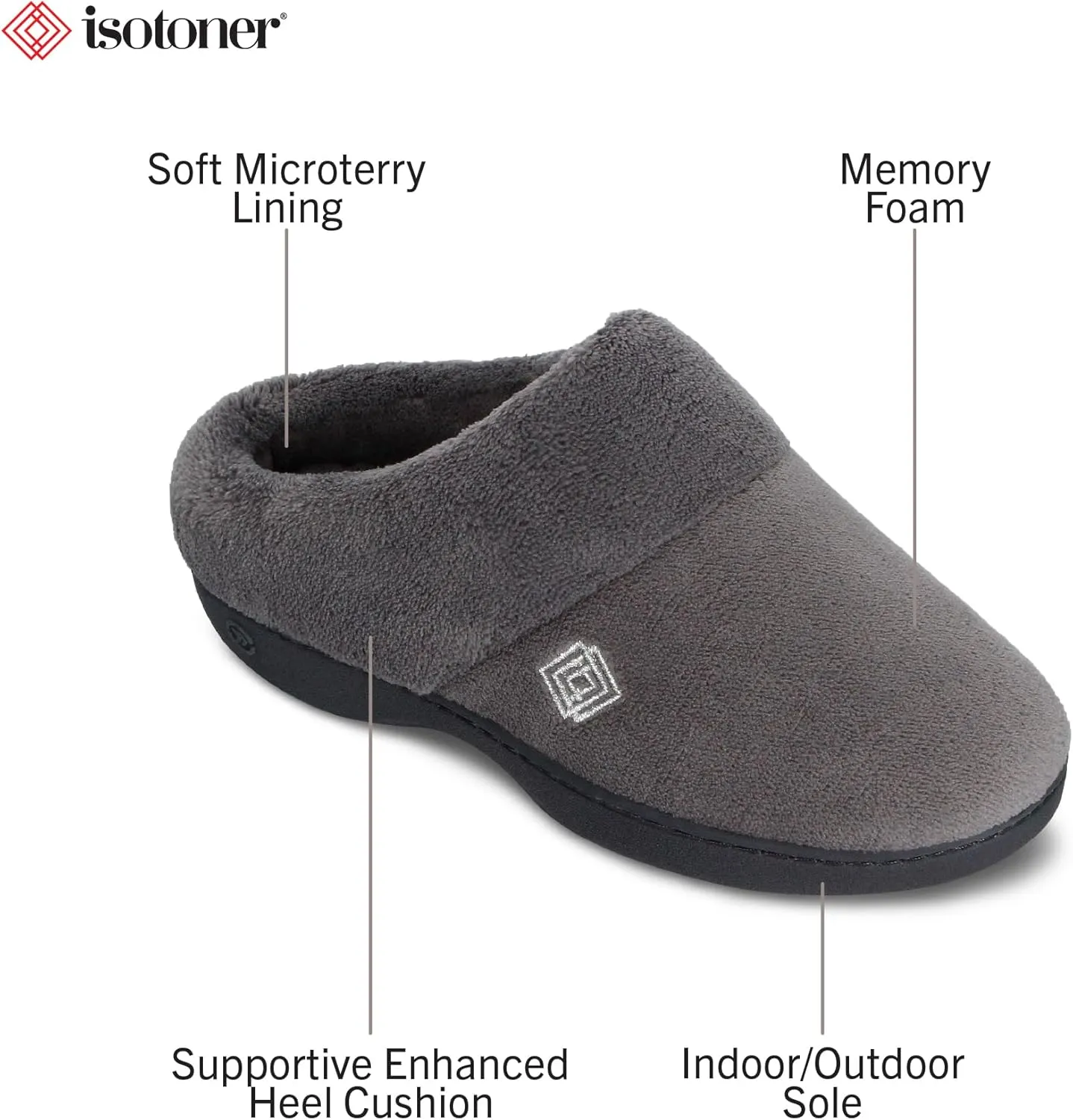 Isotoner Women's Classic Hoodback with Memory Foam Slipper