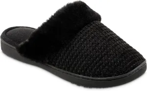 isotoner Womens Striped Chenille Ann Clog Slippers