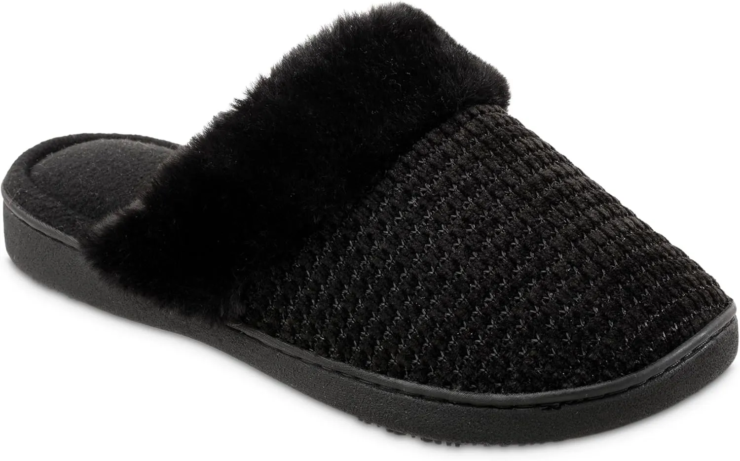 isotoner Womens Striped Chenille Ann Clog Slippers