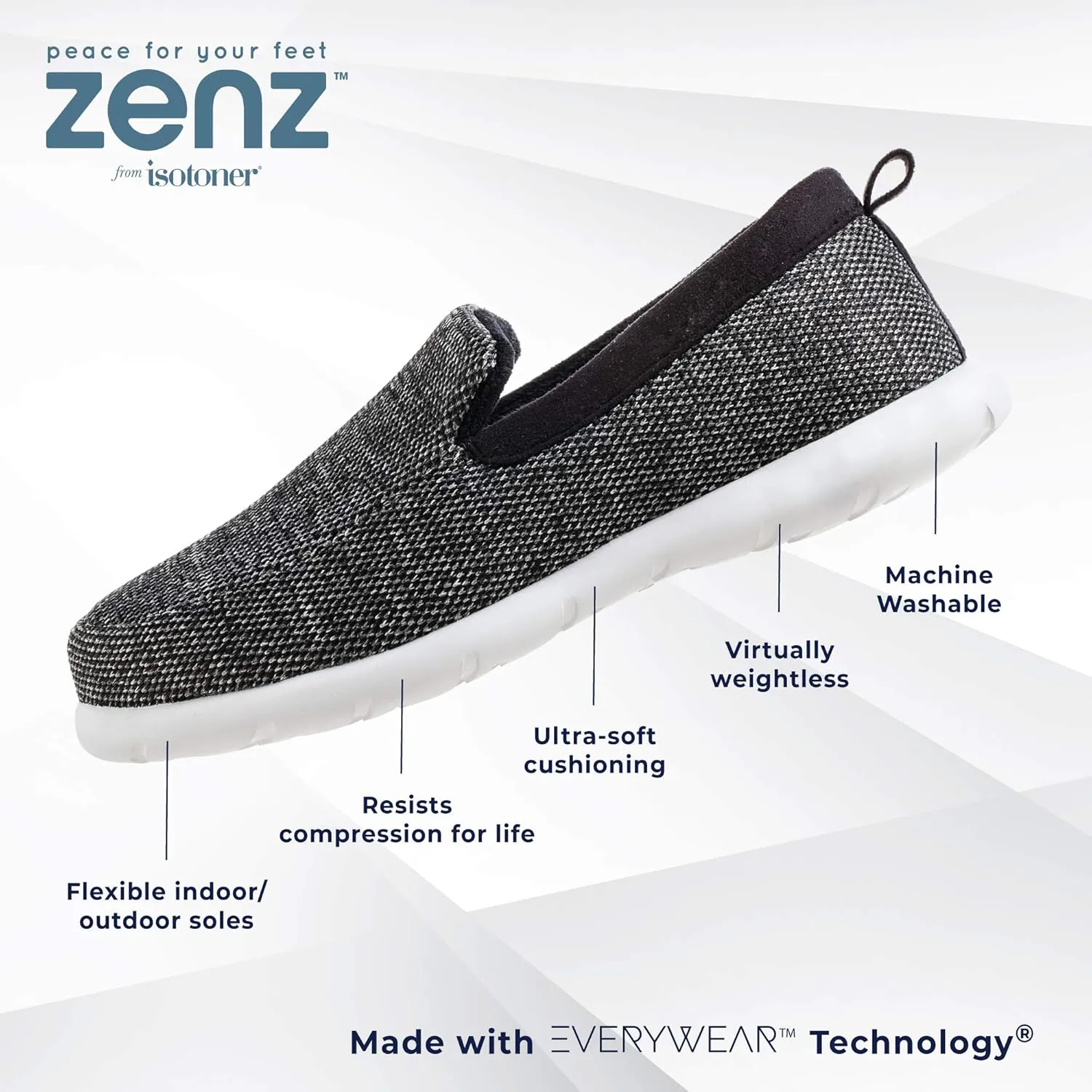 isotoner Zenz Men's Sport Knit Moccasin, Slip-on Shoe