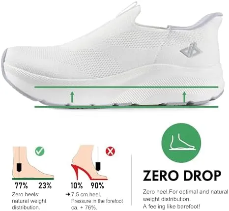 JACKSHIBO Women's Wide Toe Box Slip in Free up Hands Shoes Arch Support Orthopedic Plantar Fasciitis Slip On Walking Sneakers with Metatarsal Pad