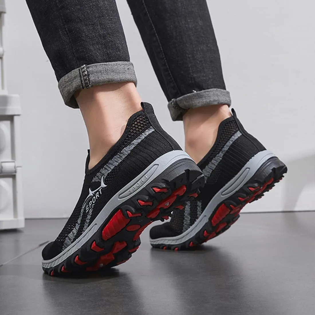 Jar-V Cooling Comfort Sneakers, Breathable Quick-Dry Mesh Walking Shoes, Non-Slip Cushioned Sole, for Long Standing & Walking