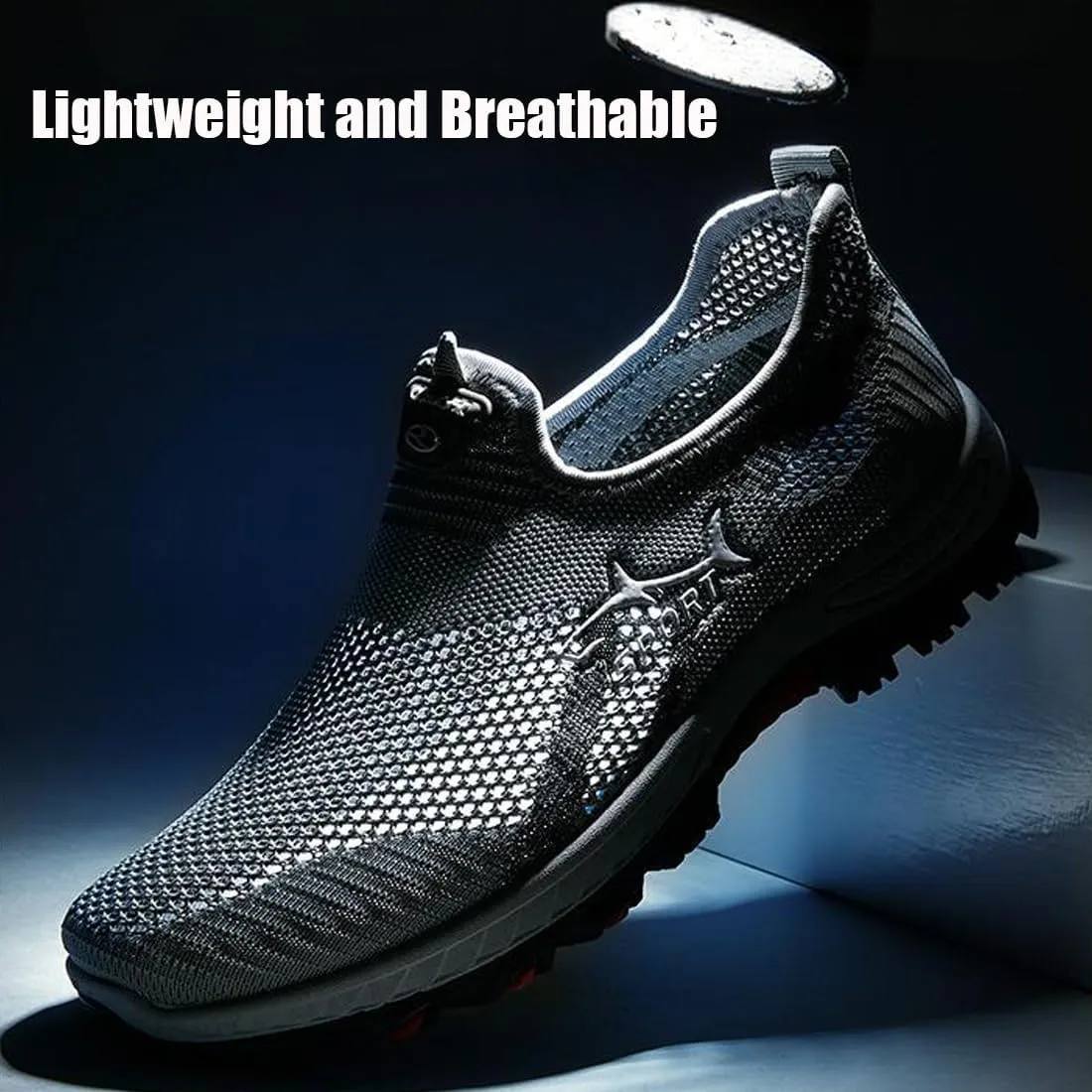 Jar-V Cooling Comfort Sneakers, Breathable Quick-Dry Mesh Walking Shoes, Non-Slip Cushioned Sole, for Long Standing & Walking
