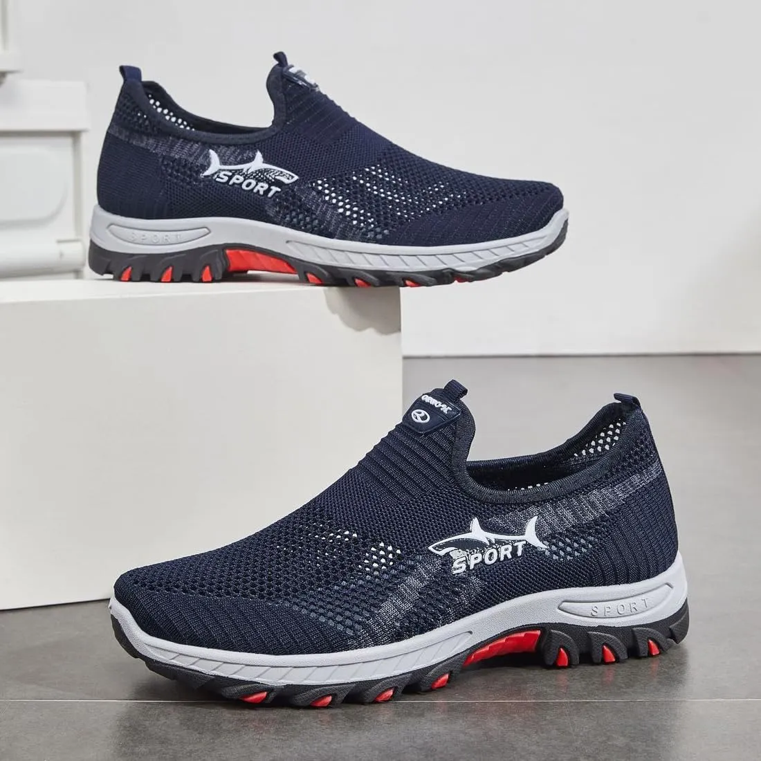 Jar-V Cooling Comfort Sneakers, Breathable Quick-Dry Mesh Walking Shoes, Non-Slip Cushioned Sole, for Long Standing & Walking