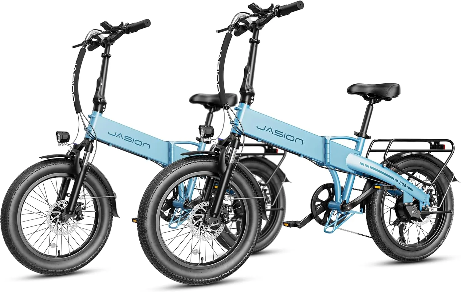 Jasion Electric Bike for Adults, 1000W Peak Motor up to 25MPH Top Speed, Aluminum 20'' Fat Tire Electric Bike Built-in 48V Removable Battery with 55 Max Miles Ebike, EBS Folding Ebikes for Adults