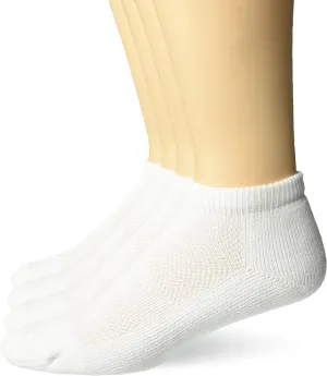 Jefferies Socks mens Coolmax Half Cushion Sport Low Cut No Show 4 Pack Casual Sock, White, Shoe Size 9-12 US
