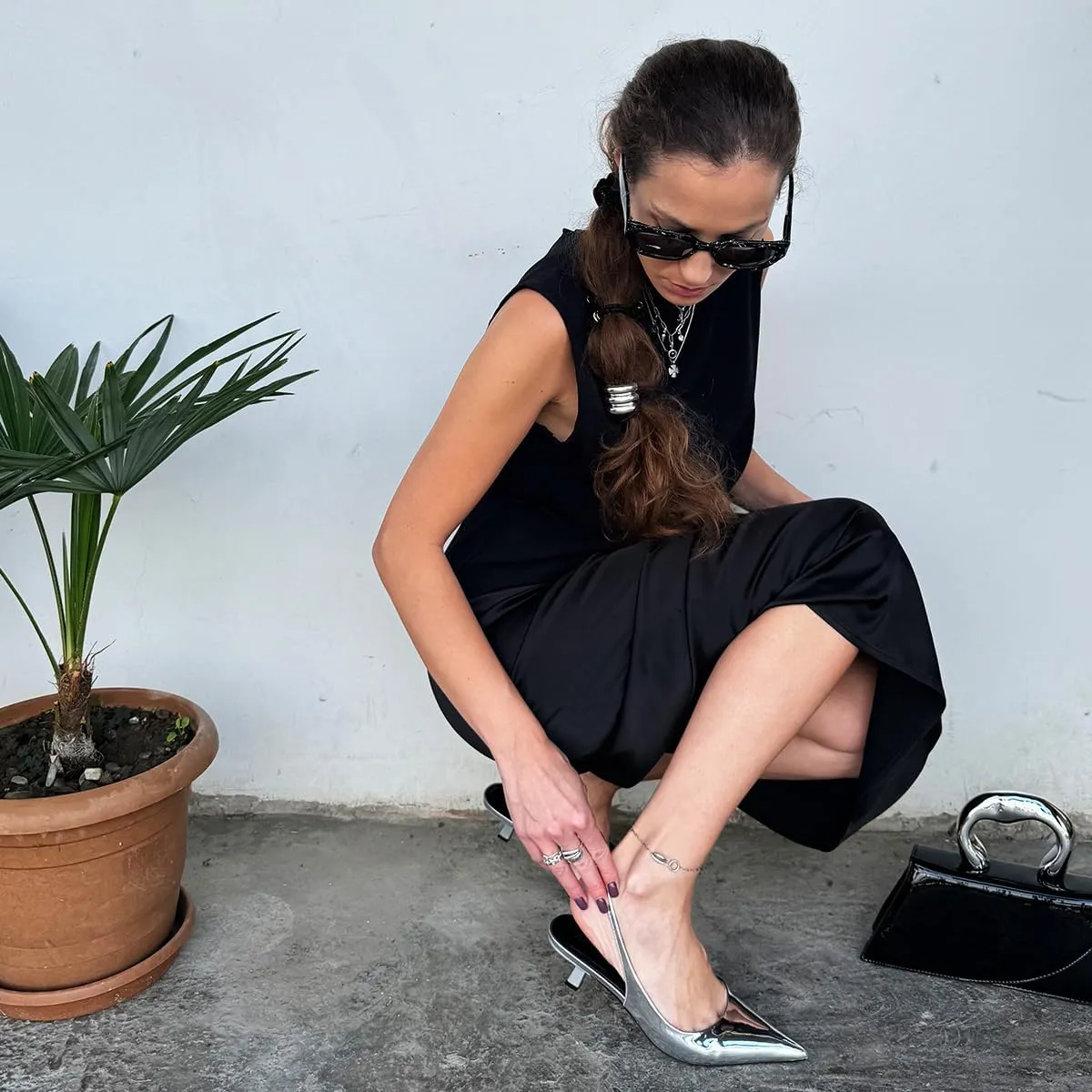 JENN ARDOR Slingback Heels for Women Low Heels Dress Shoes Kitten Pumps Dressy Heeled Sandals Wide Width Fashion Casual Shoes