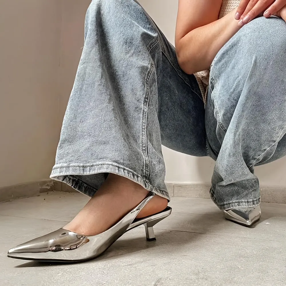JENN ARDOR Slingback Heels for Women Low Heels Dress Shoes Kitten Pumps Dressy Heeled Sandals Wide Width Fashion Casual Shoes