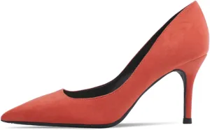 JOEupin Women's Pointed Toe Pumps Classic Suede Shoes Mid Heel Slip On Dress Pumps 3.15 Inch