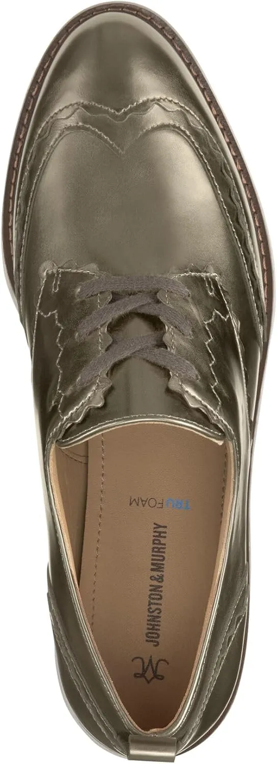 Johnston & Murphy Mitzi Scalloped Oxford Shoes for Women – 1.25” Platform Shoes, Women’s Slip On Oxfords