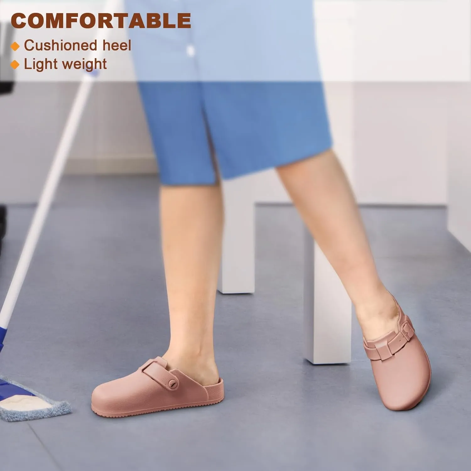 KEMISANT Women Clogs,Comfortable Mules Sandals Slippers Nurse Garden Shoes Unisex for Men Cushioned Support
