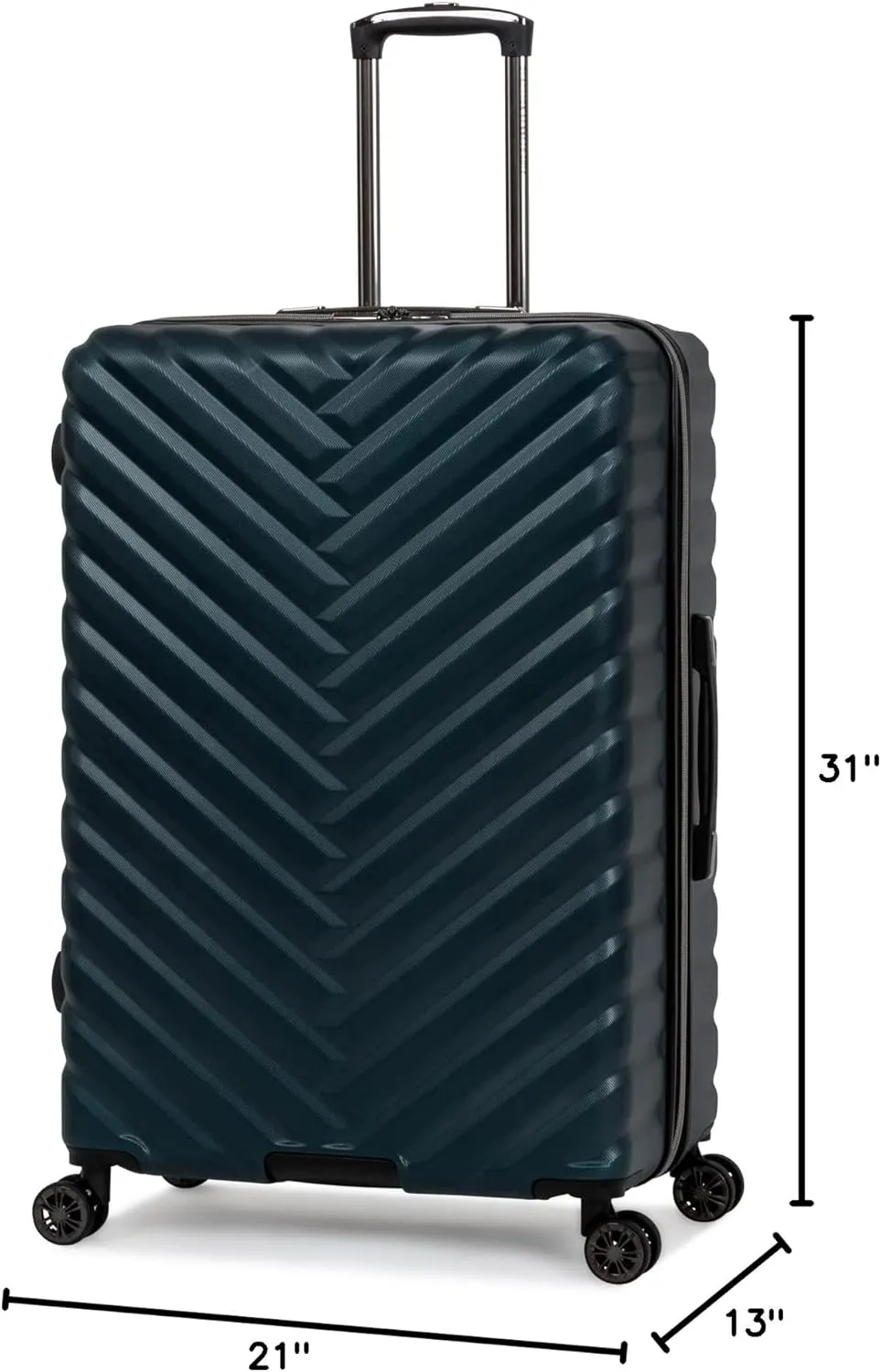 Kenneth Cole REACTION Madison Square Lightweight Hardside Chevron Expandable Spinner Luggage, Emerald, 28-Inch Checked