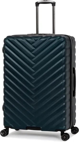 Kenneth Cole REACTION Madison Square Lightweight Hardside Chevron Expandable Spinner Luggage, Emerald, 28-Inch Checked