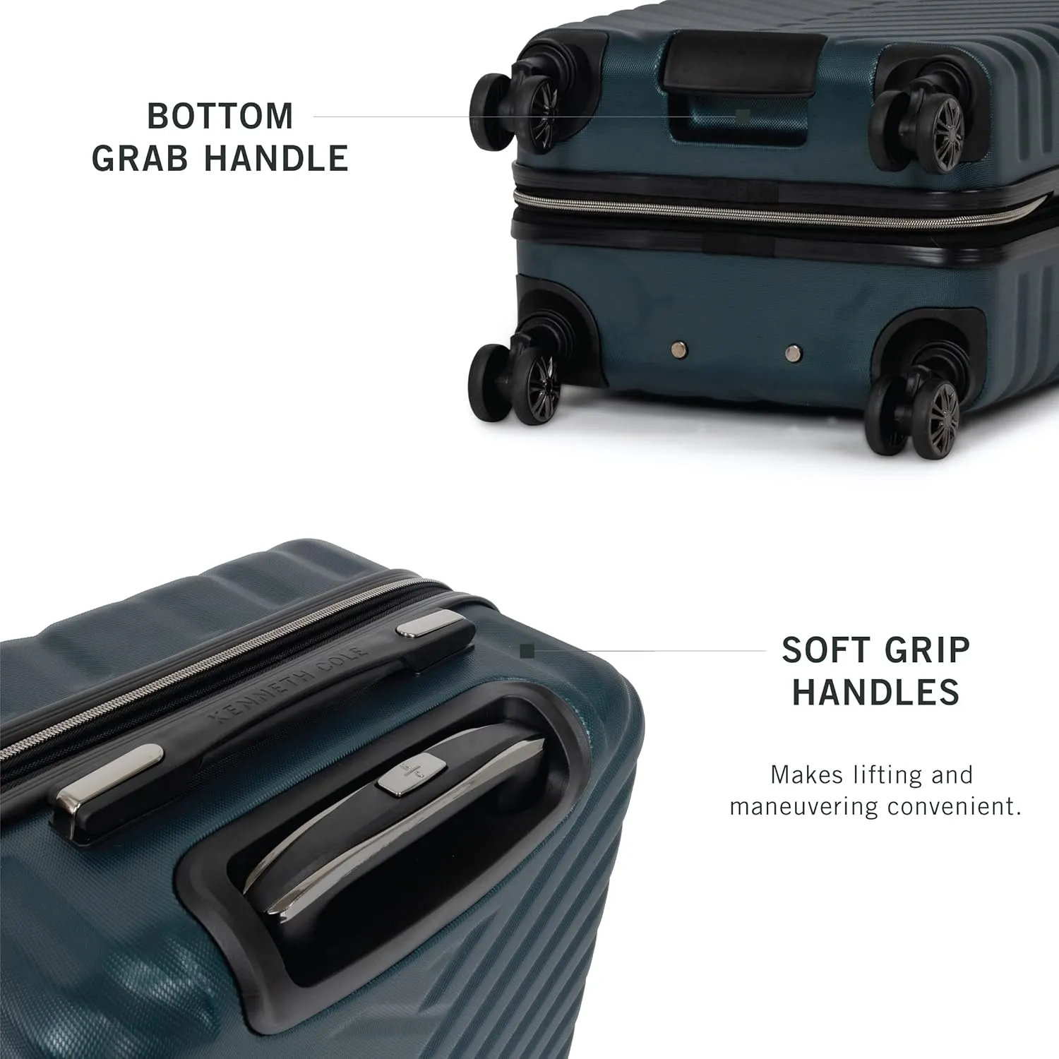 Kenneth Cole REACTION Madison Square Lightweight Hardside Chevron Expandable Spinner Luggage, Emerald, 28-Inch Checked