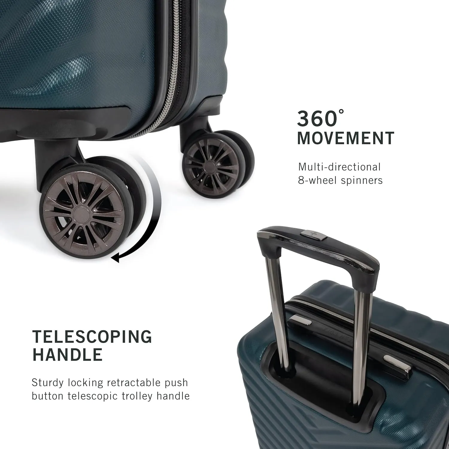 Kenneth Cole REACTION Madison Square Lightweight Hardside Chevron Expandable Spinner Luggage, Emerald, 28-Inch Checked